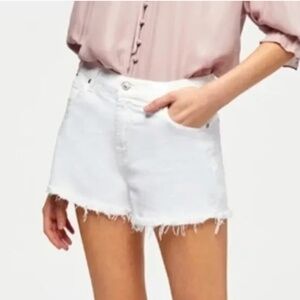 7 For All Mankind High Waist Cut Off Jean Shorts White Size 31